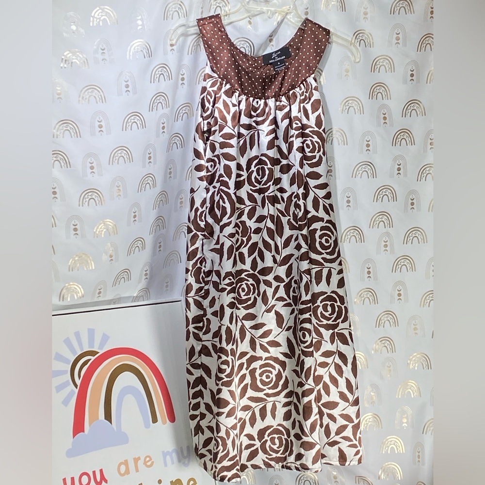 Nina Leonard Chocolate Polka Dot Dress